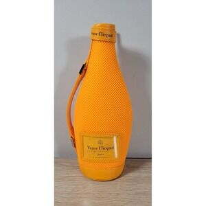 Veuve Clicquot Orange Champagne Bottle Carrier with Handle and Zipper